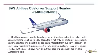 SAS Airlines Customer Support Number  1-866-579-8033