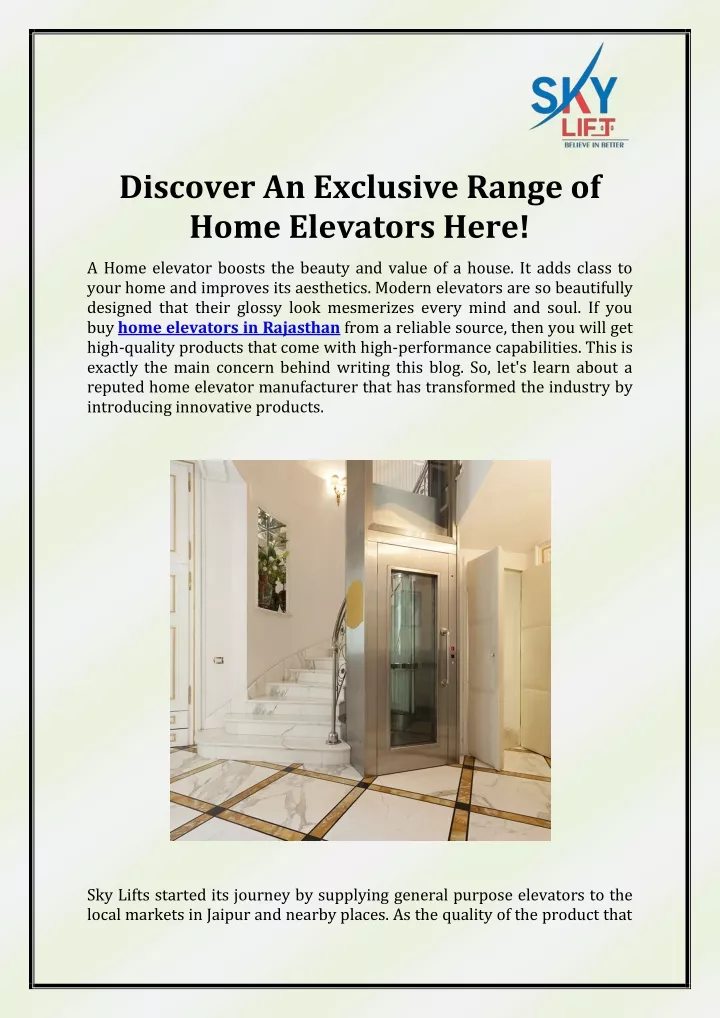 discover an exclusive range of home elevators here