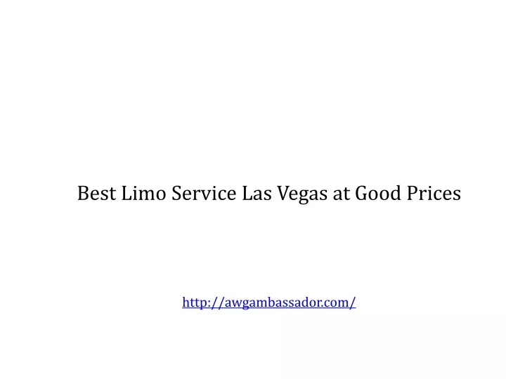 best limo service las vegas at good prices