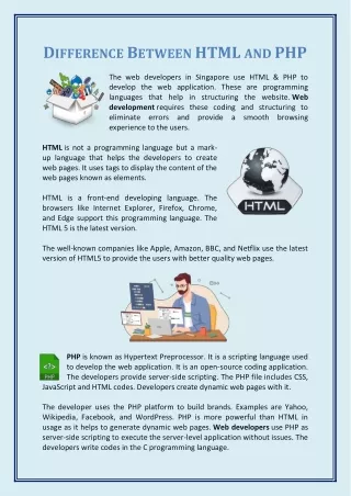 Difference between HTML and PHP