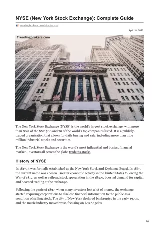 NYSE New York Stock Exchange Complete Guide