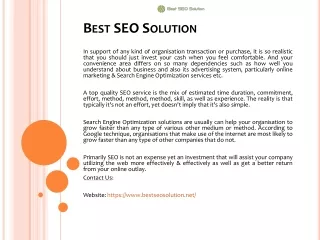 best seo solution