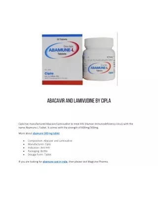 cipla has manufactured abacavir lamivudine