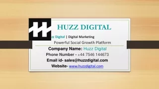Huzz Digital a Social Company | Grow Followers | Develop Digital Brands