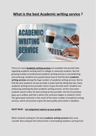 what is the best academic writing service