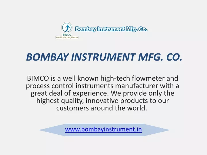 bombay instrument mfg co