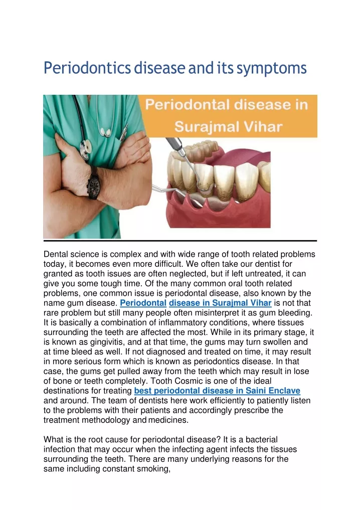 periodontics disease and its symptoms