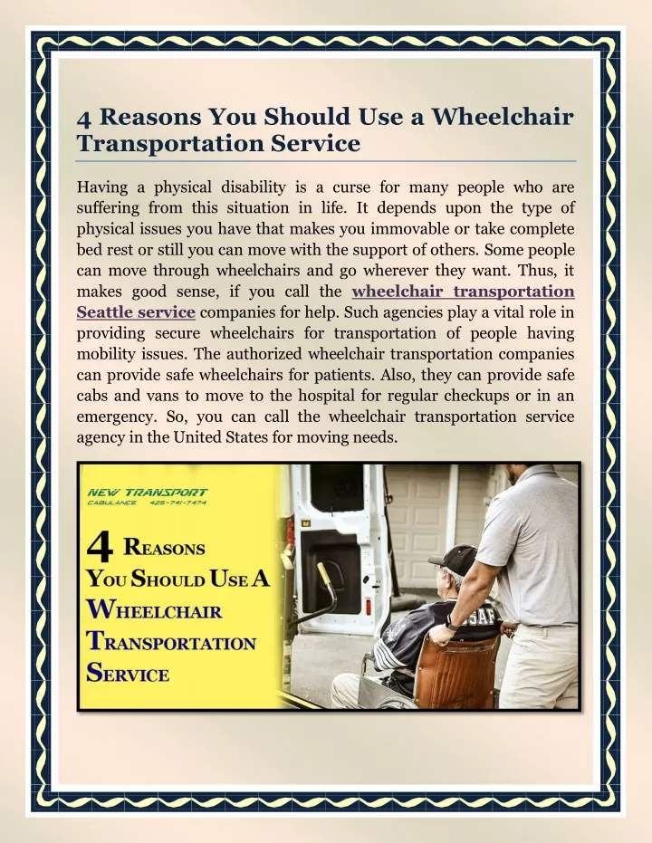 4 reasons you should use a wheelchair