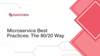 microservice best practices the 80 20 way