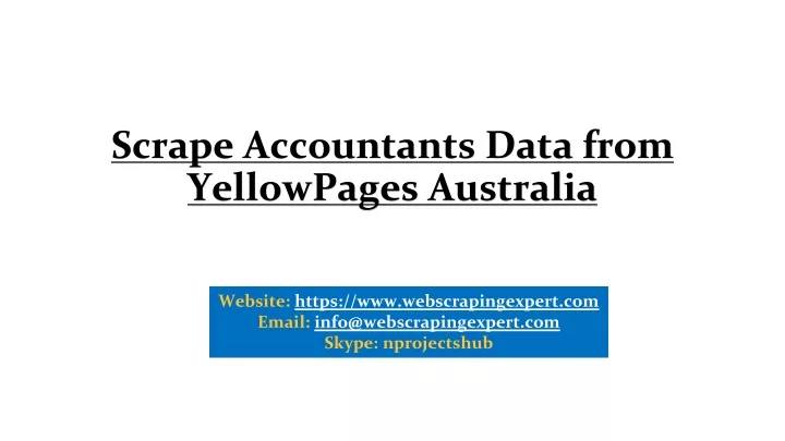 scrape accountants data from yellowpages australia