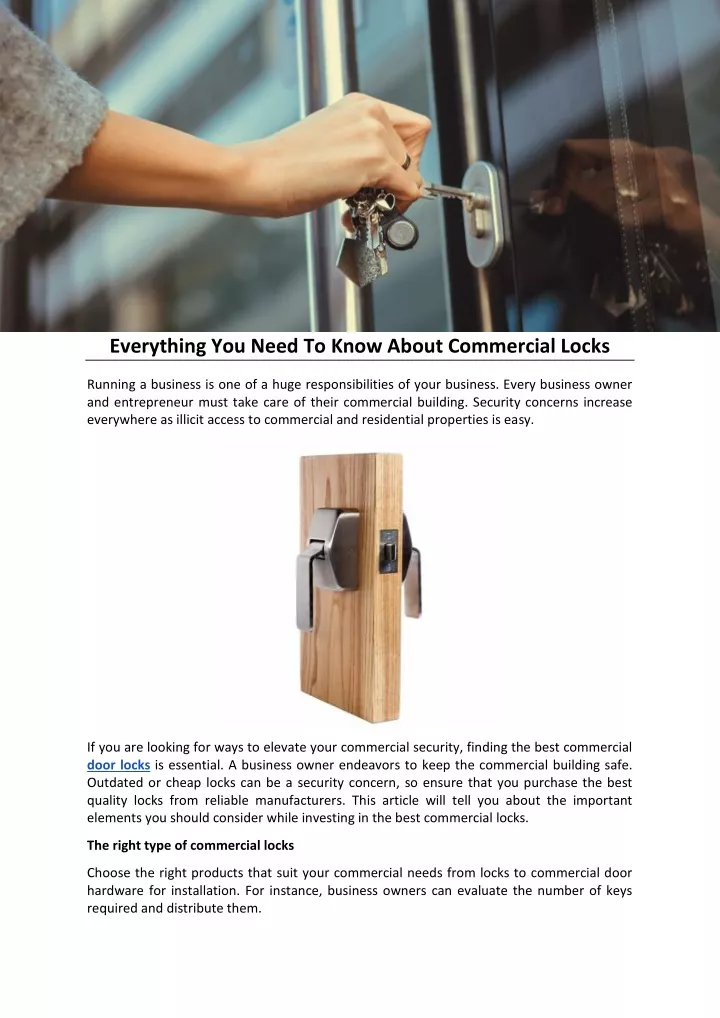 everything you need to know about commercial locks