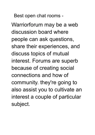 best open chat rooms