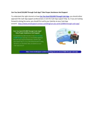 Can You Send $10,000 Through Cash App? Take Proper Assistance And Support