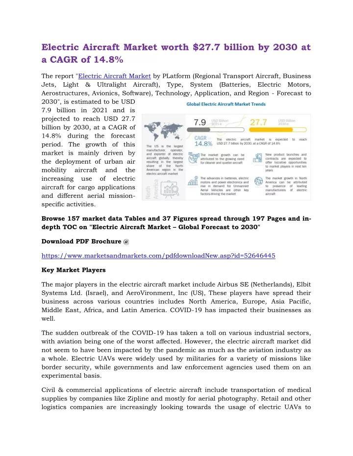 electric aircraft market worth 27 7 billion