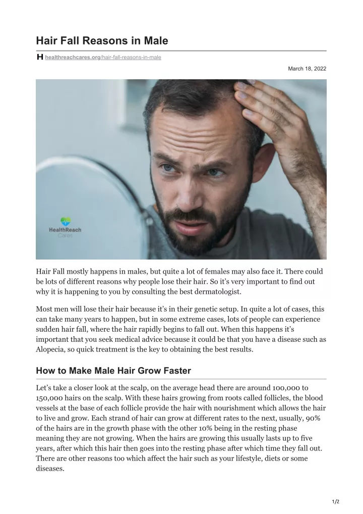 hair fall reasons in male
