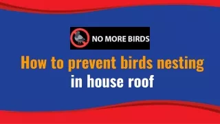 How to prevent birds nesting in house roof