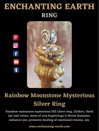 Shop Rainbow Moonstone Mysterious Silver Ring - Enchanting Earth