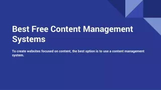 Best Free Content Management Systems