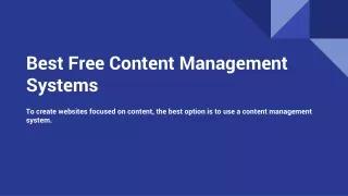 best free content management systems