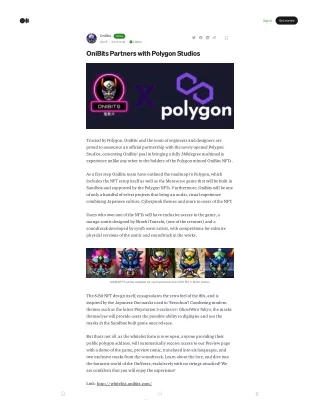 OniBits Partners with Polygon Studios