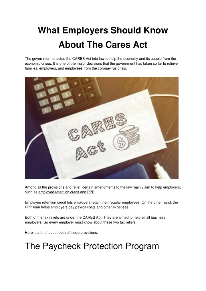 what employers should know about the cares act