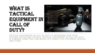 What is tactical equipment in Call of Duty