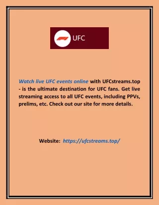 watch live ufc events online with ufcstreams