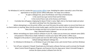 for windows 8 1 and 10 resolve the epson printer
