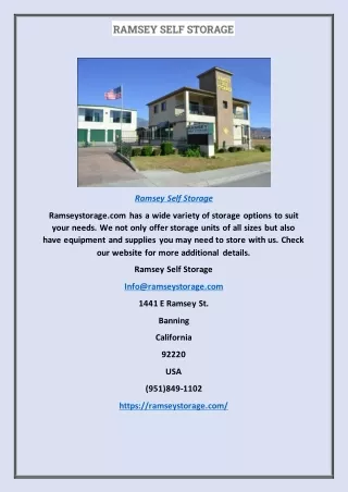 ramsey self storage