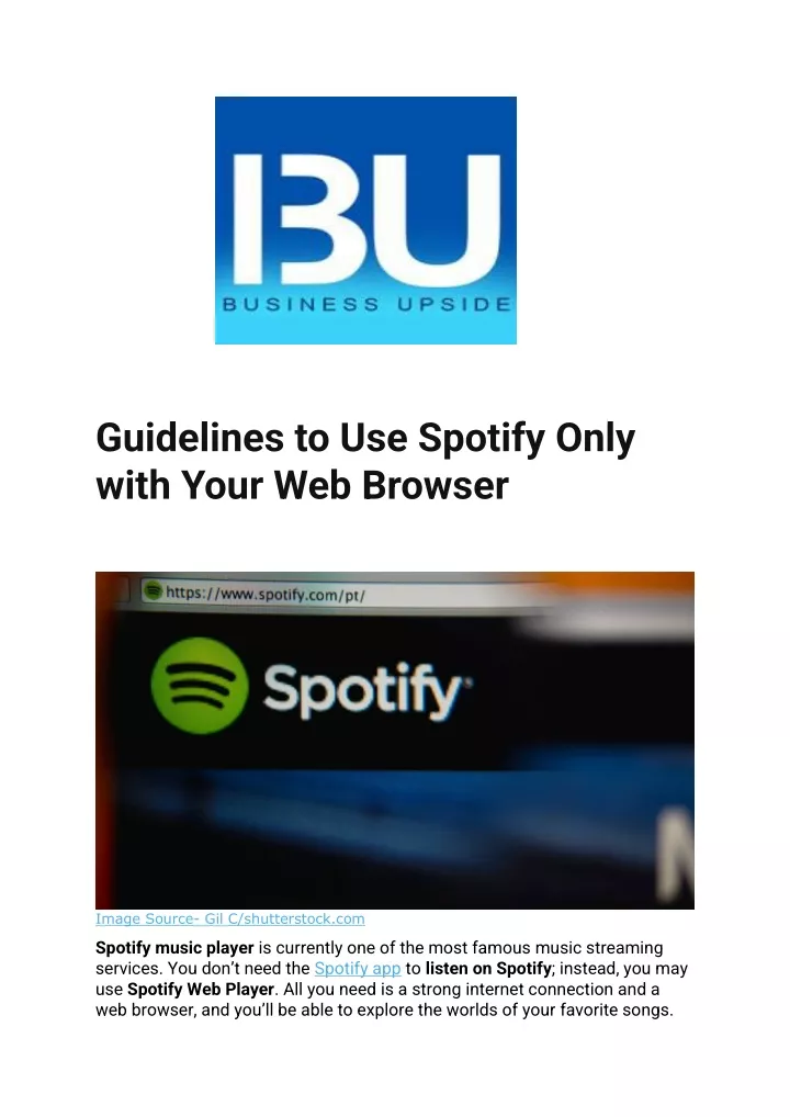 guidelines to use spotify only with your