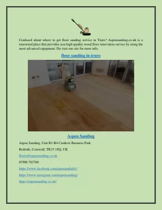 Floor Sanding in Truro Aspensanding.co.uk