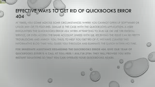 effective ways to get rid of quickbooks error 404