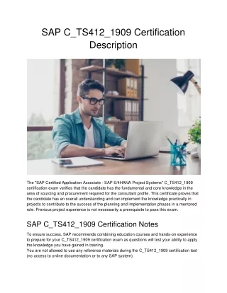 sap c ts412 1909 certification description