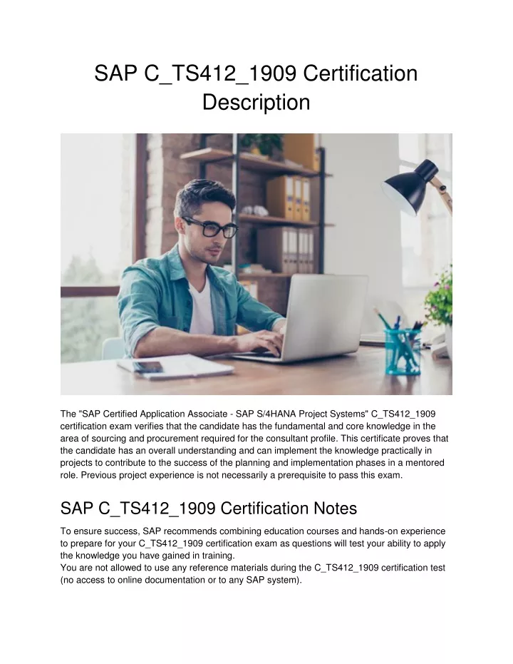 sap c ts412 1909 certification description