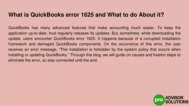 what is quickbooks error 1625 and what to do about it