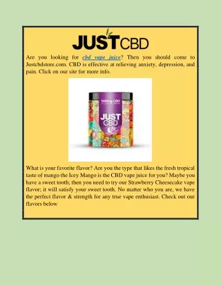Cbd vape juice | Justcbdstore.com