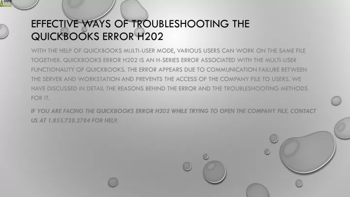 effective ways of troubleshooting the quickbooks error h202