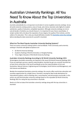 australian university rankings all you australian
