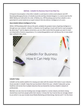 QQTube - LinkedIn For Business How It Can Help You