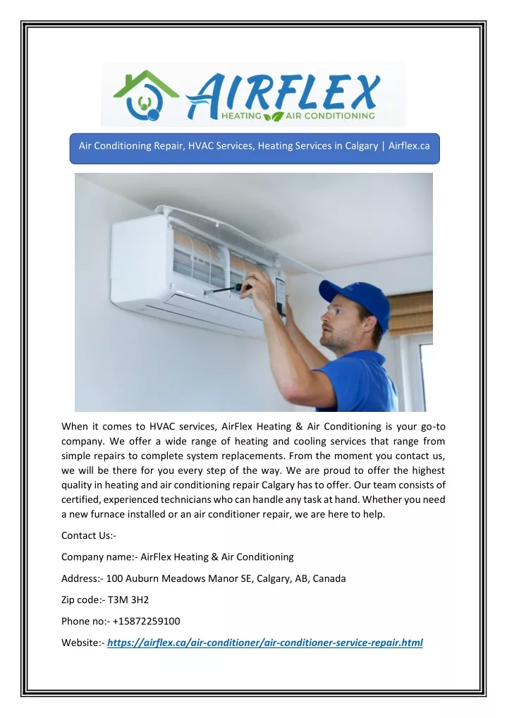 air conditioning repair hvac services heating