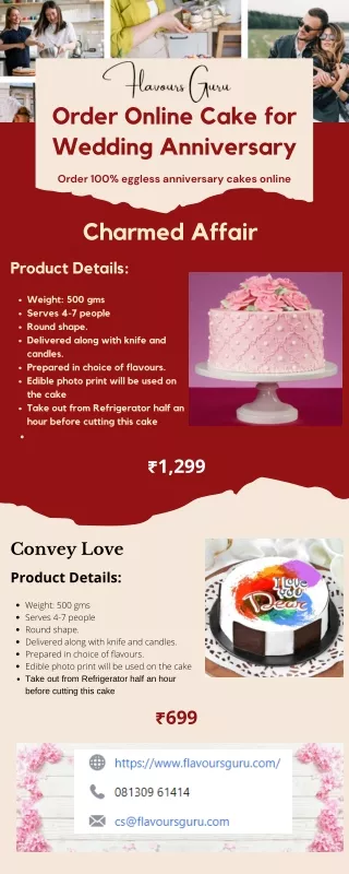 Order Anniversary Cake Online with Name in Delhi NCR - Flavours Guru