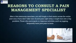 Reasons to Consult a Pain Management