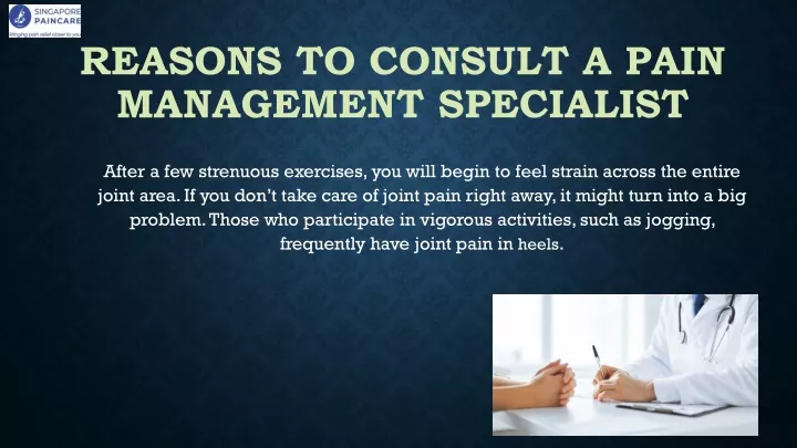 reasons to consult a pain management specialist