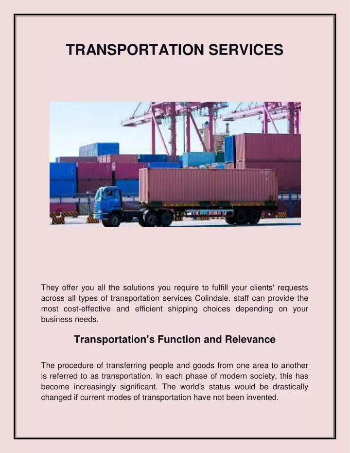 transportation services