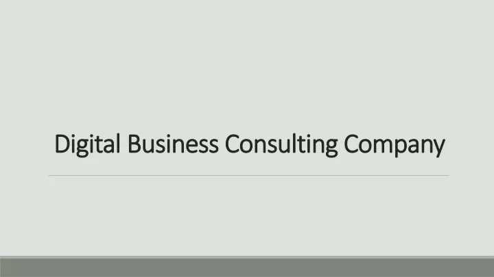 digital business consulting company