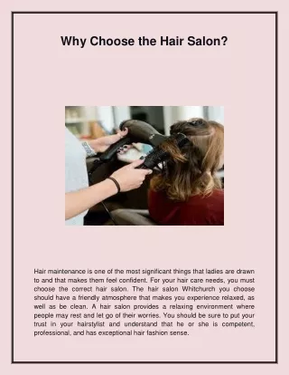 why choose the hair salon