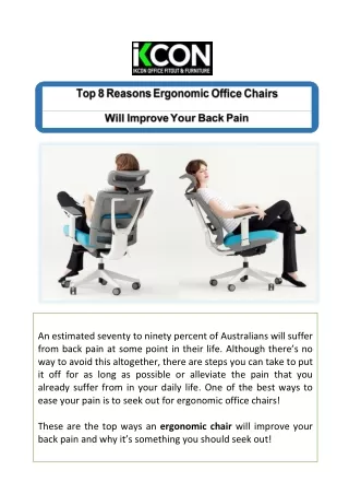 Top 8 Reasons Ergonomic Office Chairs Will Improve Your Back Pain - IKCON