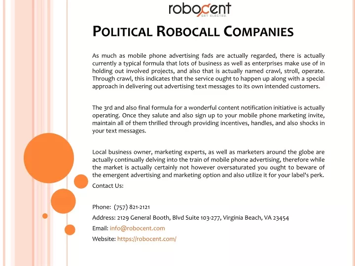 political robocall companies