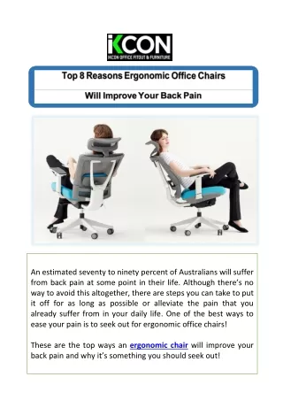 Top 8 Reasons Ergonomic Office Chairs Will Improve Your Back Pain - IKCON