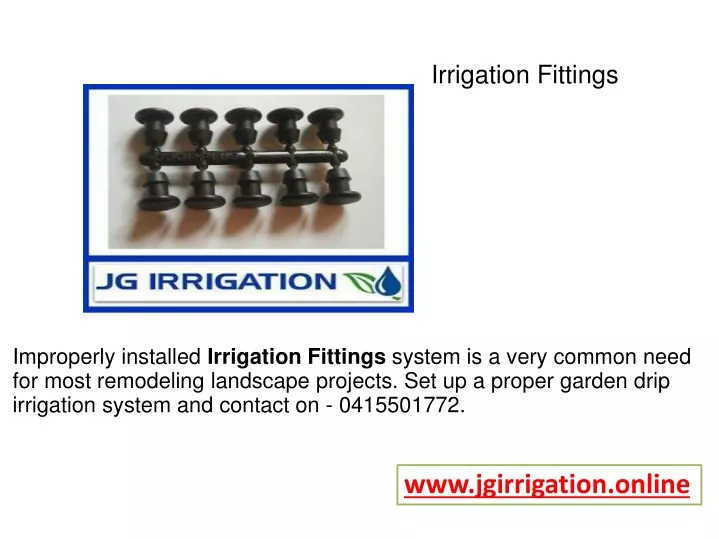 irrigation fittings
